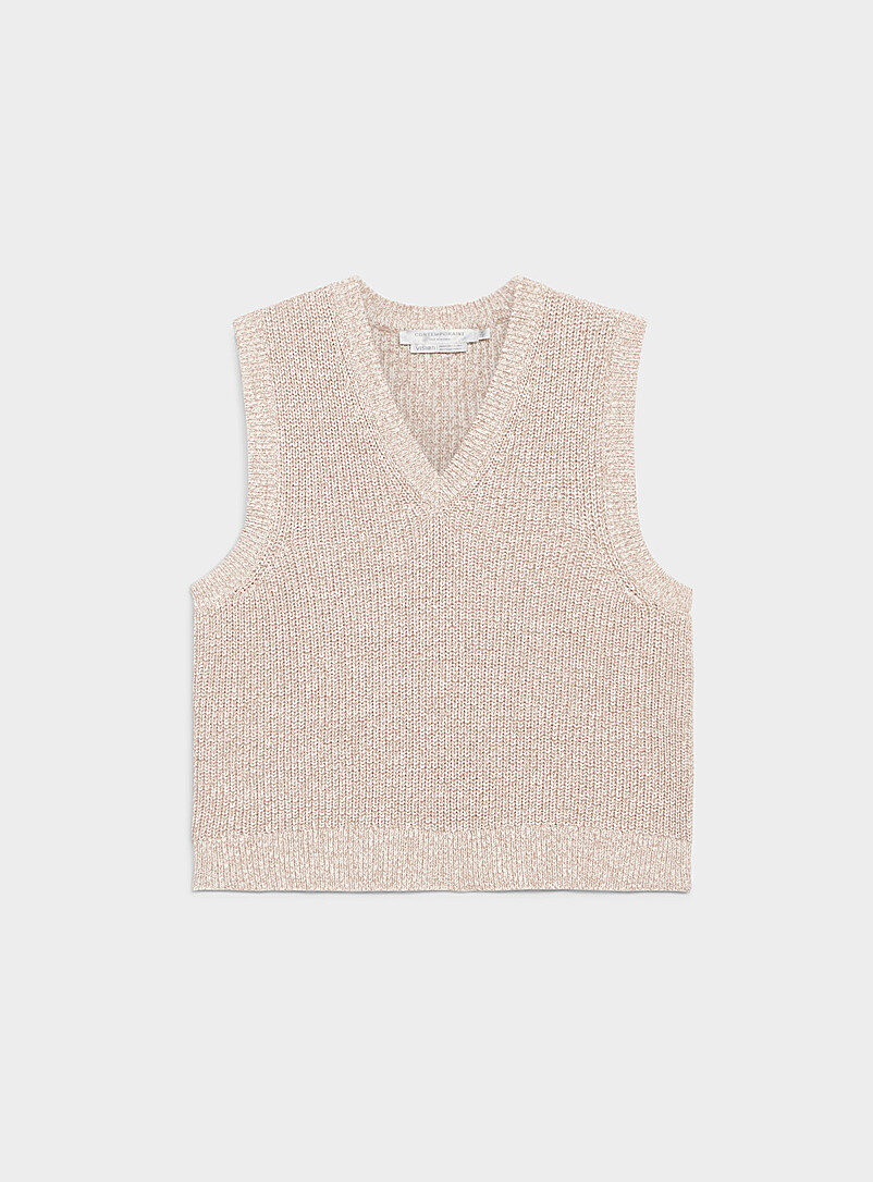 Heathered Knit V-Neck Sweater Vest