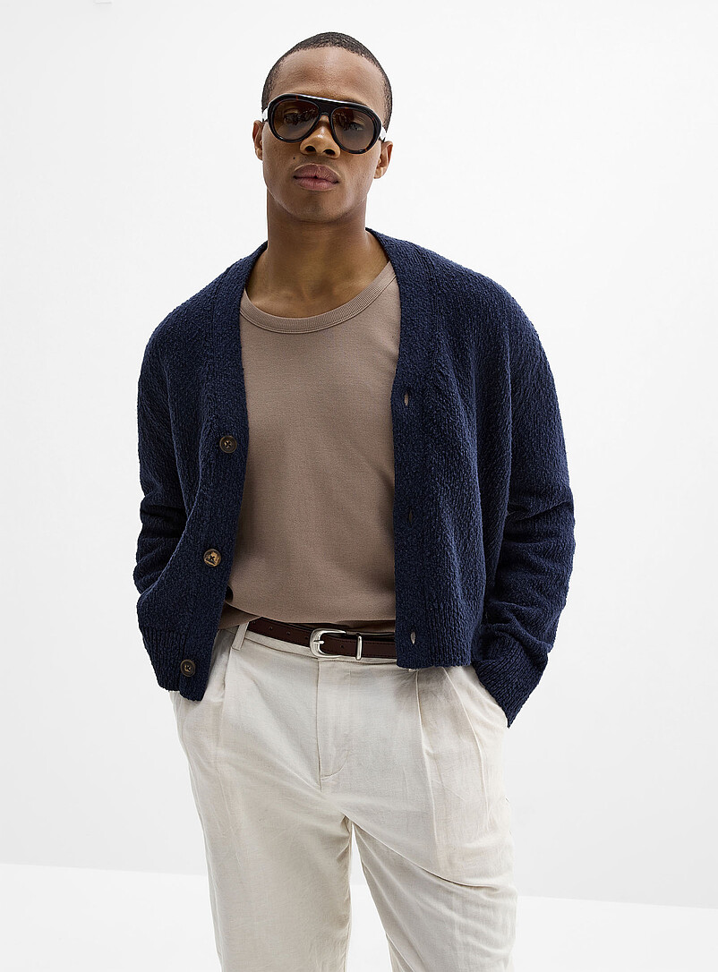 Textured knit cardigan product image (primary)