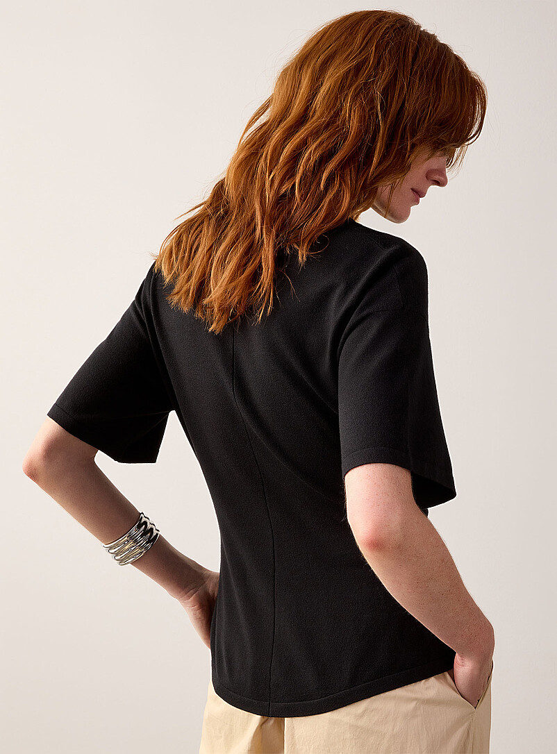 Ruched waist fine-knit sweater product image 2