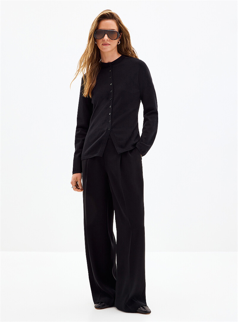 Solid fitted funnel neck cardigan product image 2