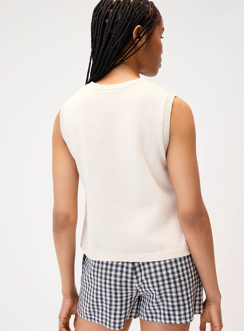 Side-button cotton sweater vest product image 3