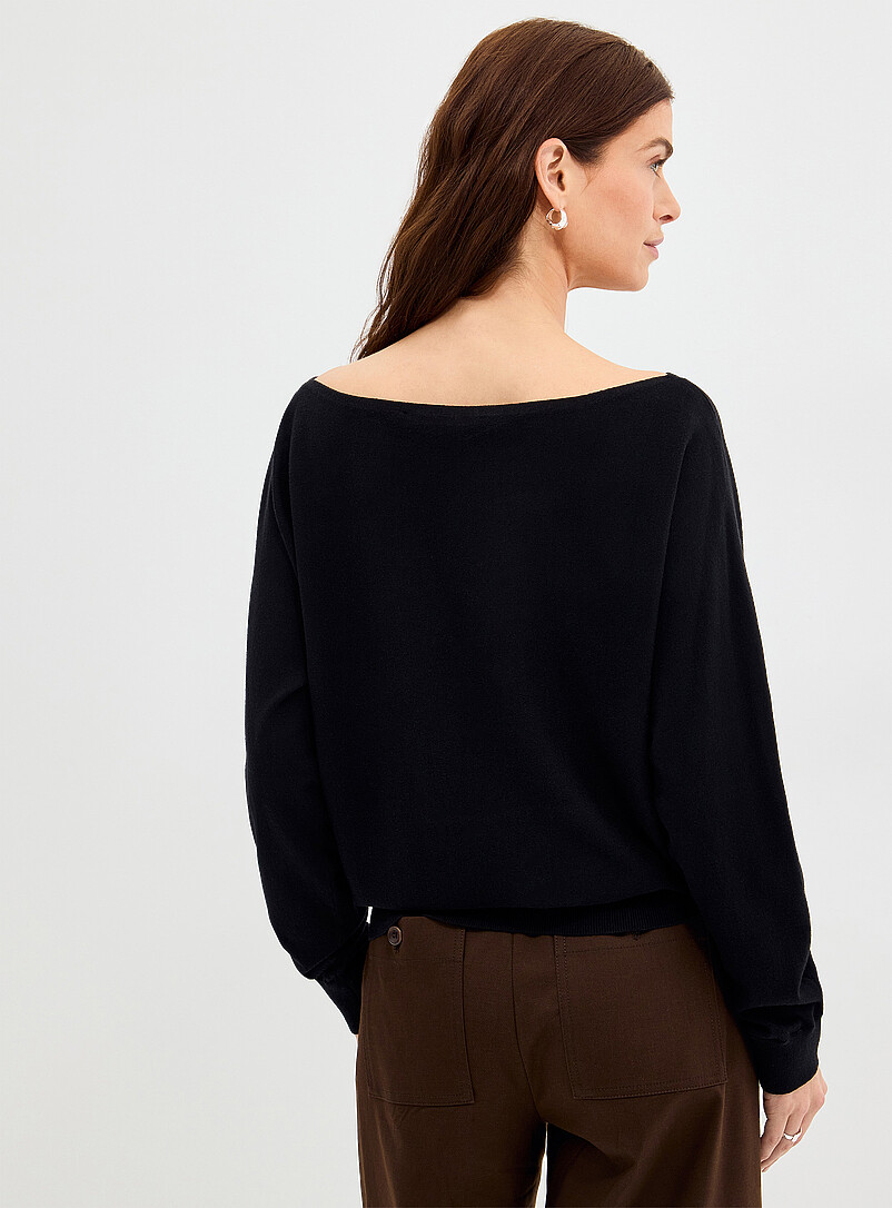 Fine-knit boat-neck sweater product image 2