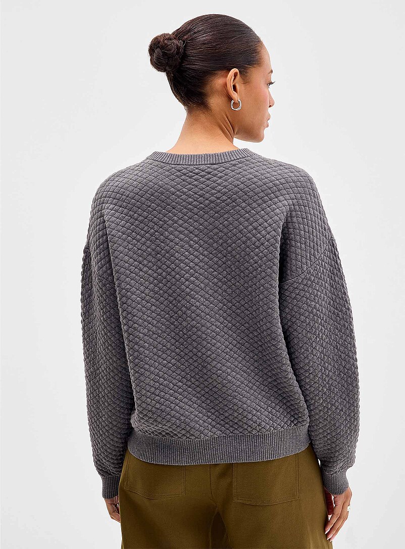Diamond-texture pure cotton sweater product image 3