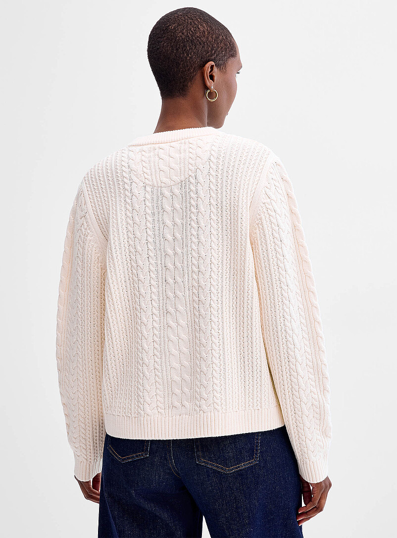 Reprocessed cotton cable-knit sweater product image 2