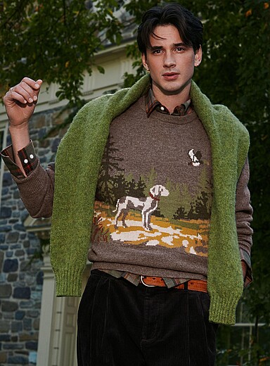Fall hunt jacquard sweater <b>Recycled lambswool</b>