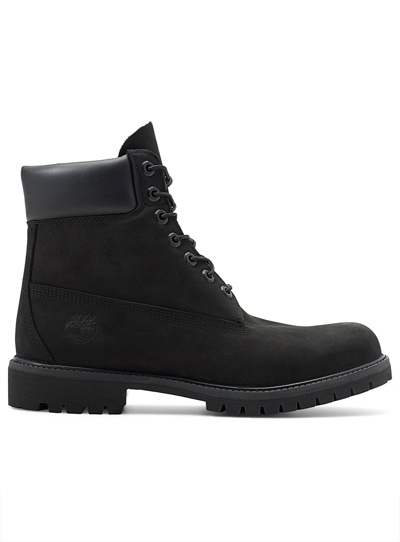 timberland black leather boots mens
