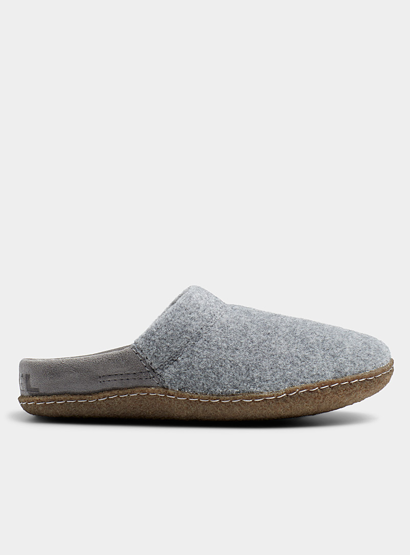 Sorel Light Grey Nakiska Scuff mule slippers for women
