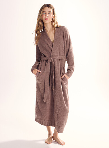 UGG: La longue robe de chambre bouclette Lenny Taupe pour femme