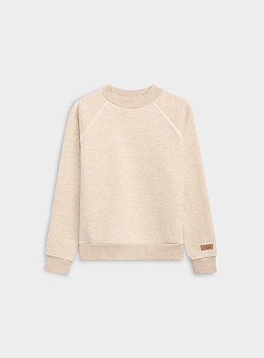 UGG Ivory/Cream Beige Blanket stitch fleece sweatshirt for women