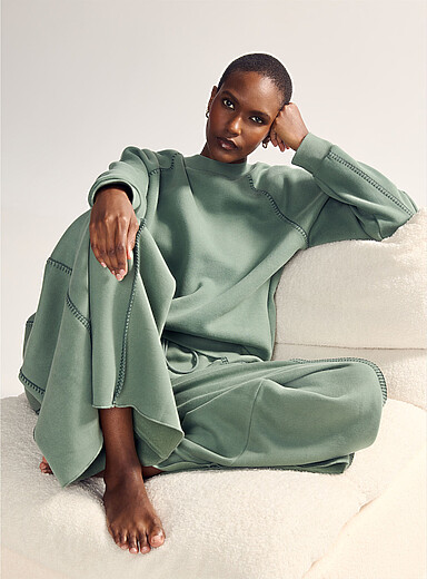 UGG: Le sweat molletonn&eacute; point couverture  Vert pour femme
