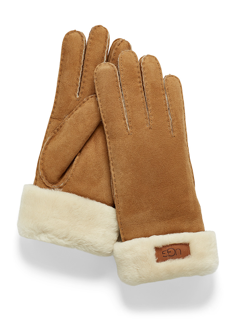 UGG Honey Suede and wool gloves for women