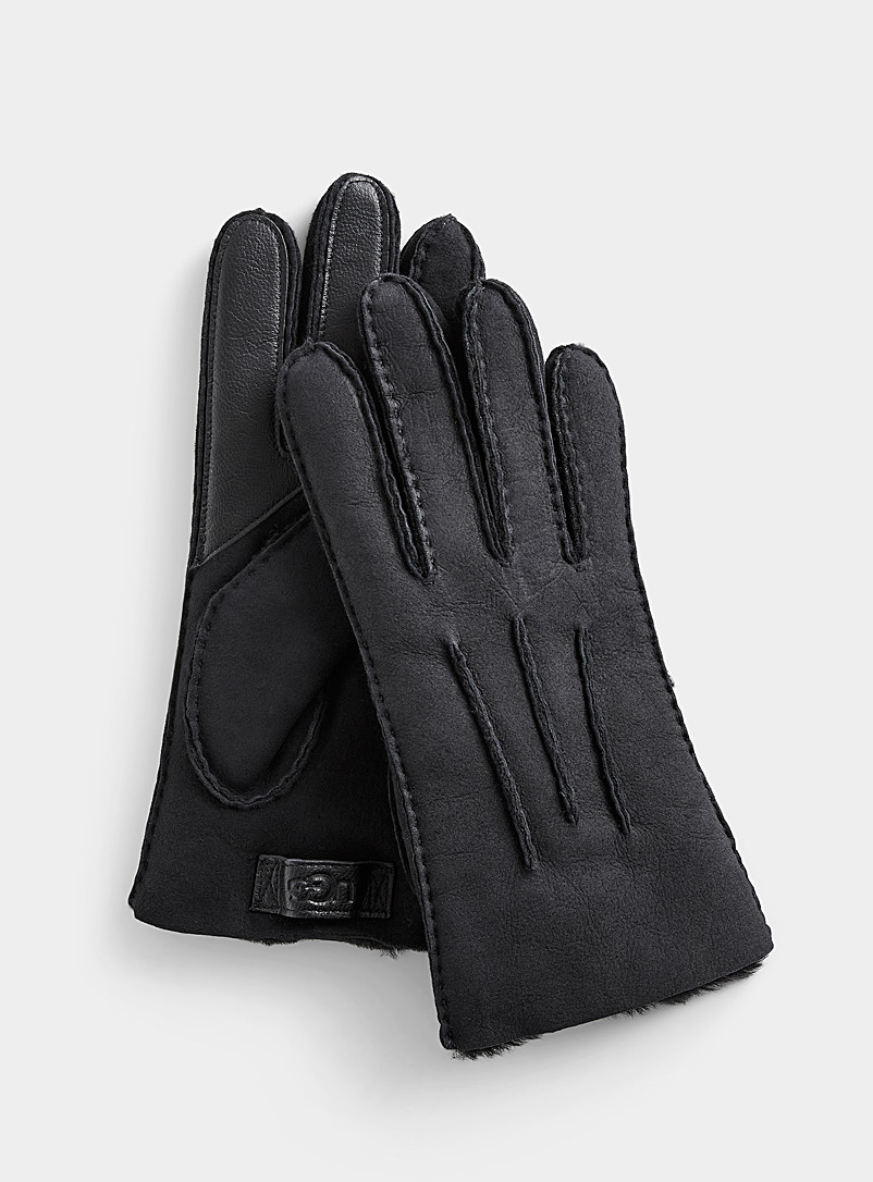 UGG Black Techno lambskin gloves for men