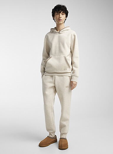 UGG: Le jogger d&eacute;tente molleton Tasman Ivoire - Beige cr&egrave;me pour homme