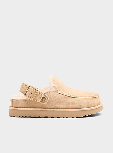 UGG: La pantoufle mule su&egrave;de Goldenstar Evelina Beige pour femme