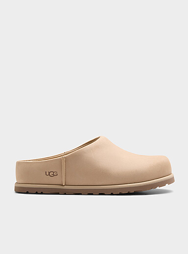 Otzo beige nubuck leather clog slipper Women