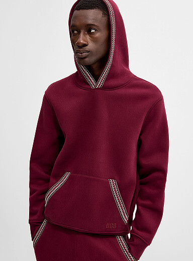 UGG Burgundy Geo embroidery hoodie for men