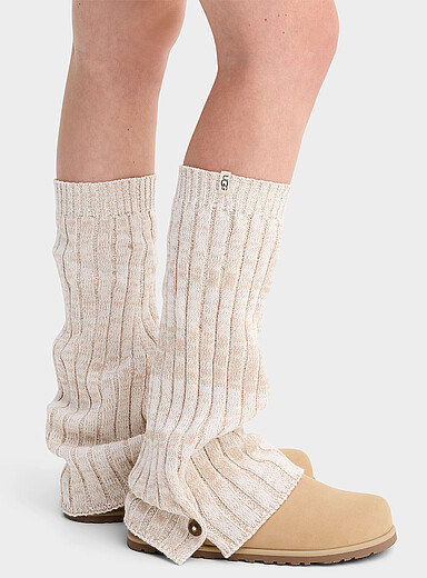 Pure cotton wide-rib buttoned legwarmers