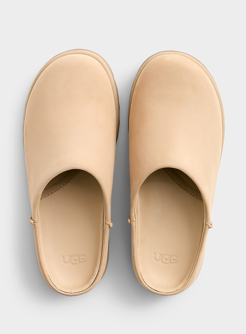 Otzo beige nubuck leather clog slipper Women product image 2