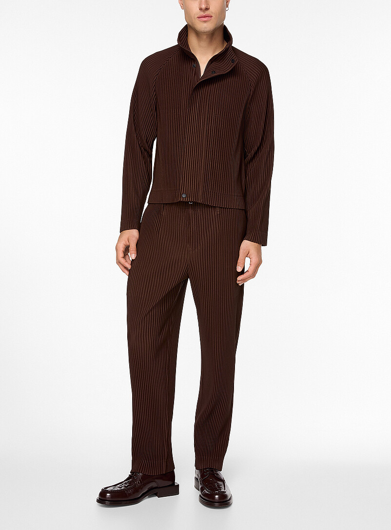 Pleated raglan-sleeve zip-up jacket | Homme Plissé Issey Miyake