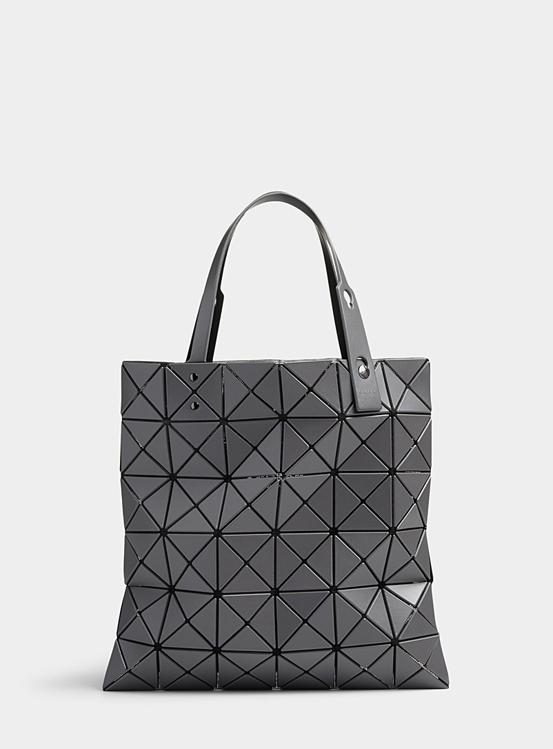 Issey Miyake Charcoal Matte square Prism tote bag for women