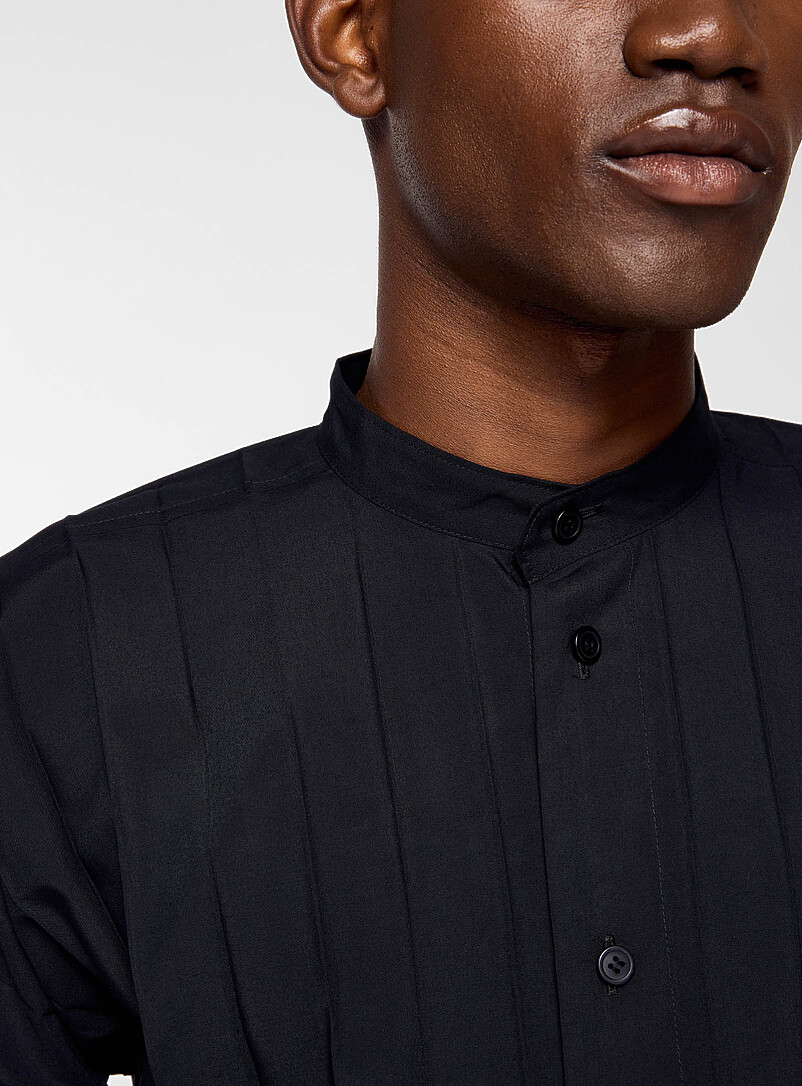 Officer collar pleated shirt product image 2