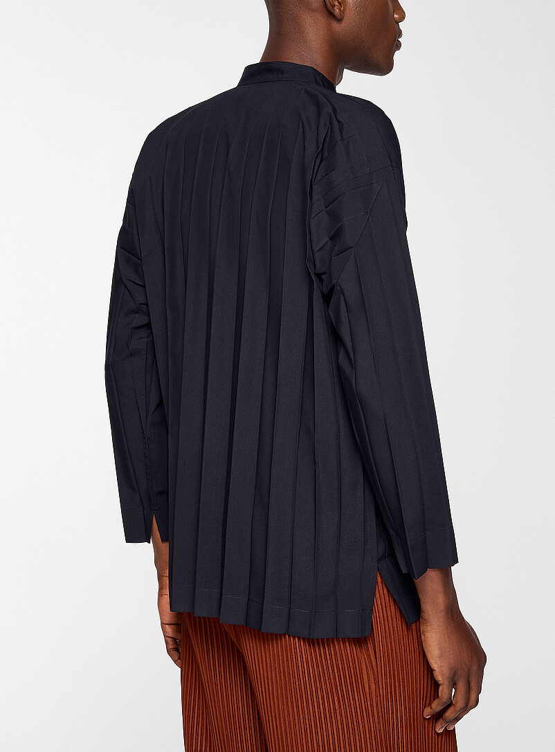 Officer collar pleated shirt product image 3