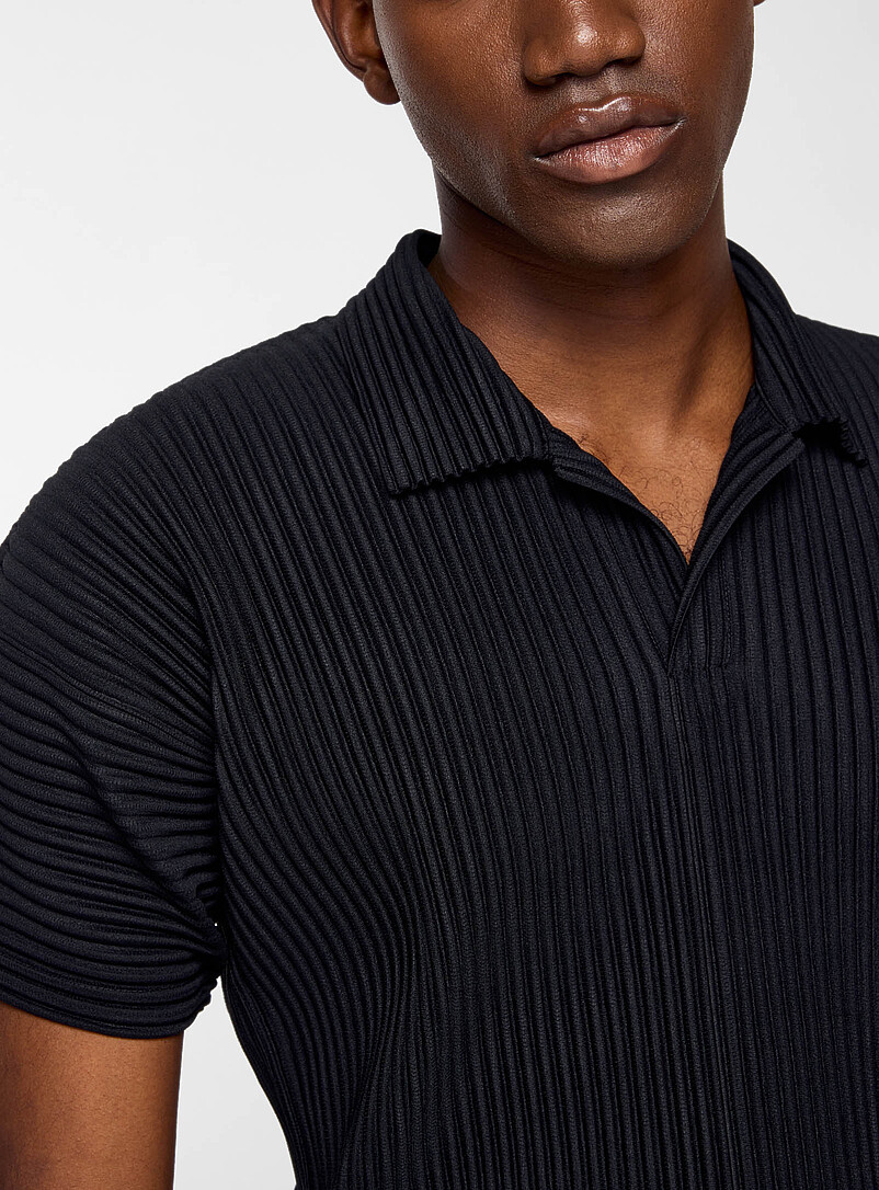 Johnny collar pleated polo shirt product image 2