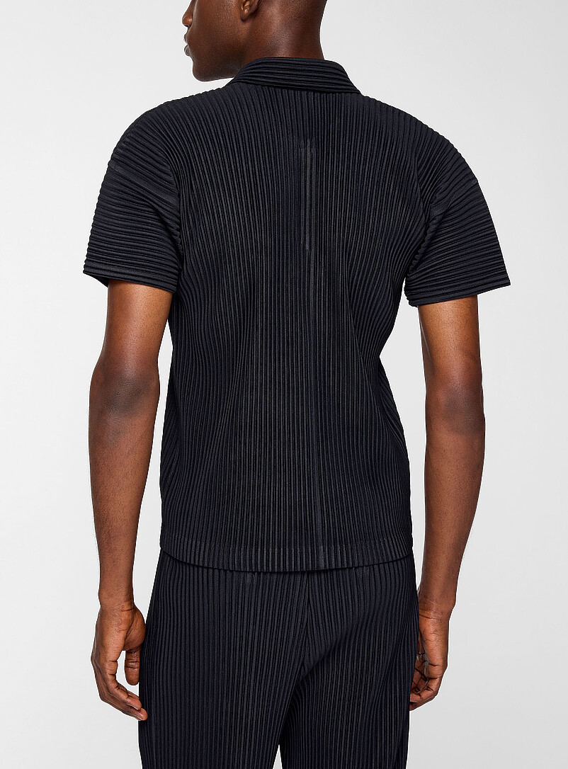 Johnny collar pleated polo shirt product image 3