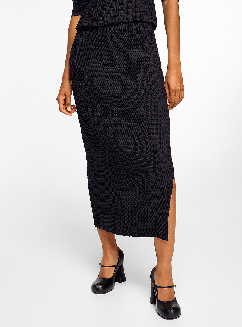 Chevron pleated slit midi skirt product image 2