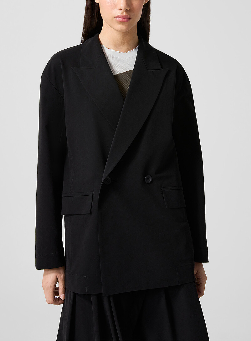 Looped double-breasted loose blazer product image (primary)