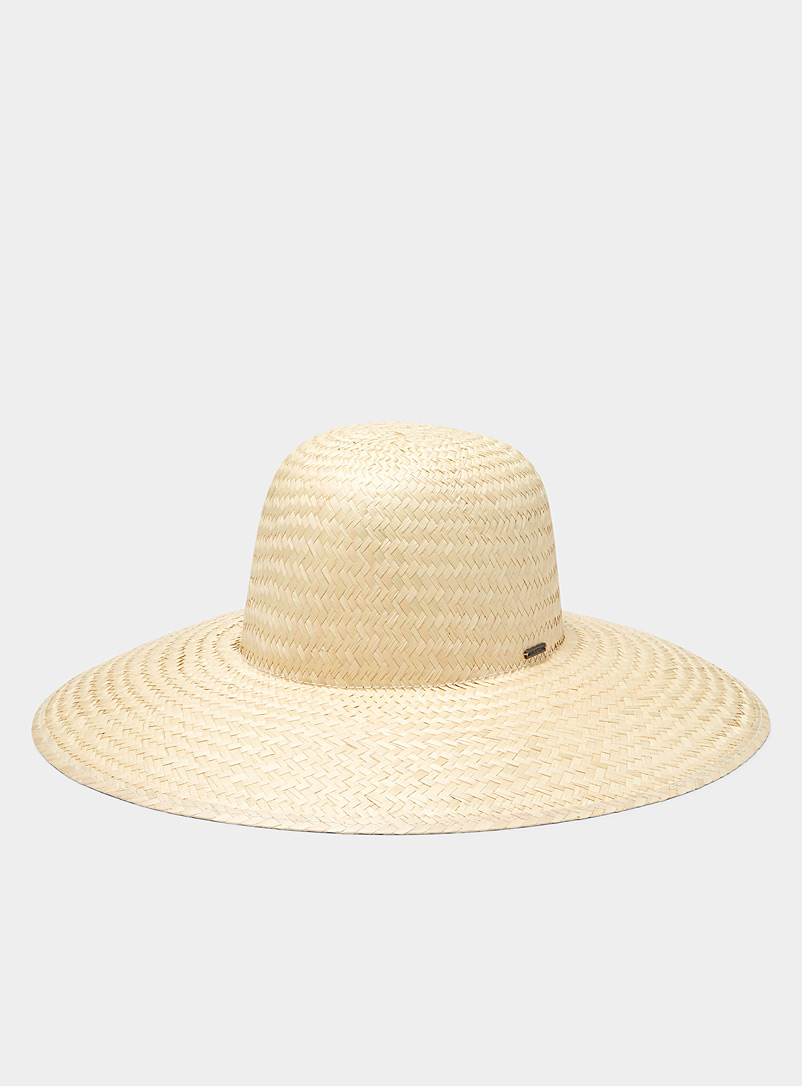 Brixton Ivory White Janae drop-trim straw hat for women