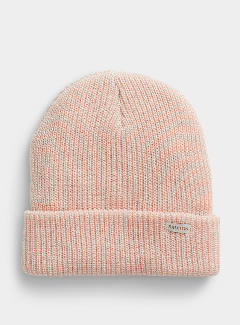 Brixton Dusky Pink Plush ribbed knit tuque for women