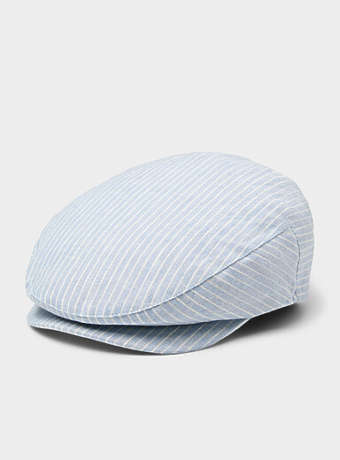 La casquette chauffeur lin et coton ray&eacute;e