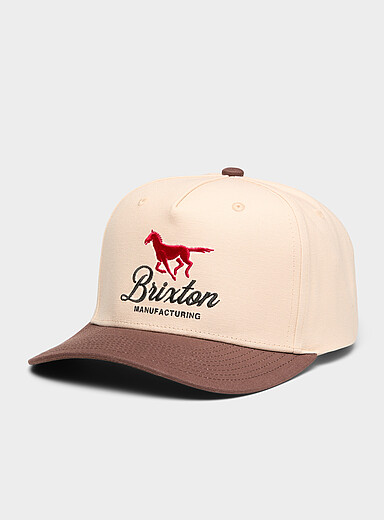 Brixton Ivory/Cream Beige Horse logo beige cap for men