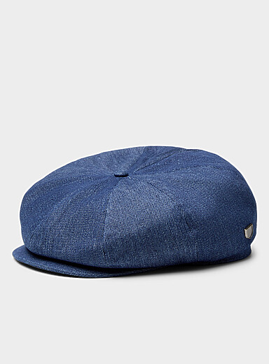 Brixton Blue Lined denim newsboy cap for men