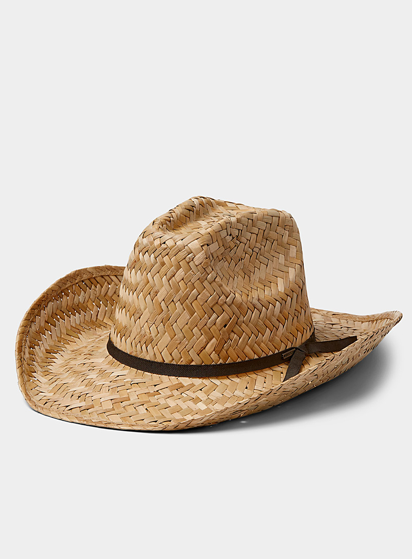Brixton: Le chapeau cowboy ruban noué en paille Beige crème pour femme