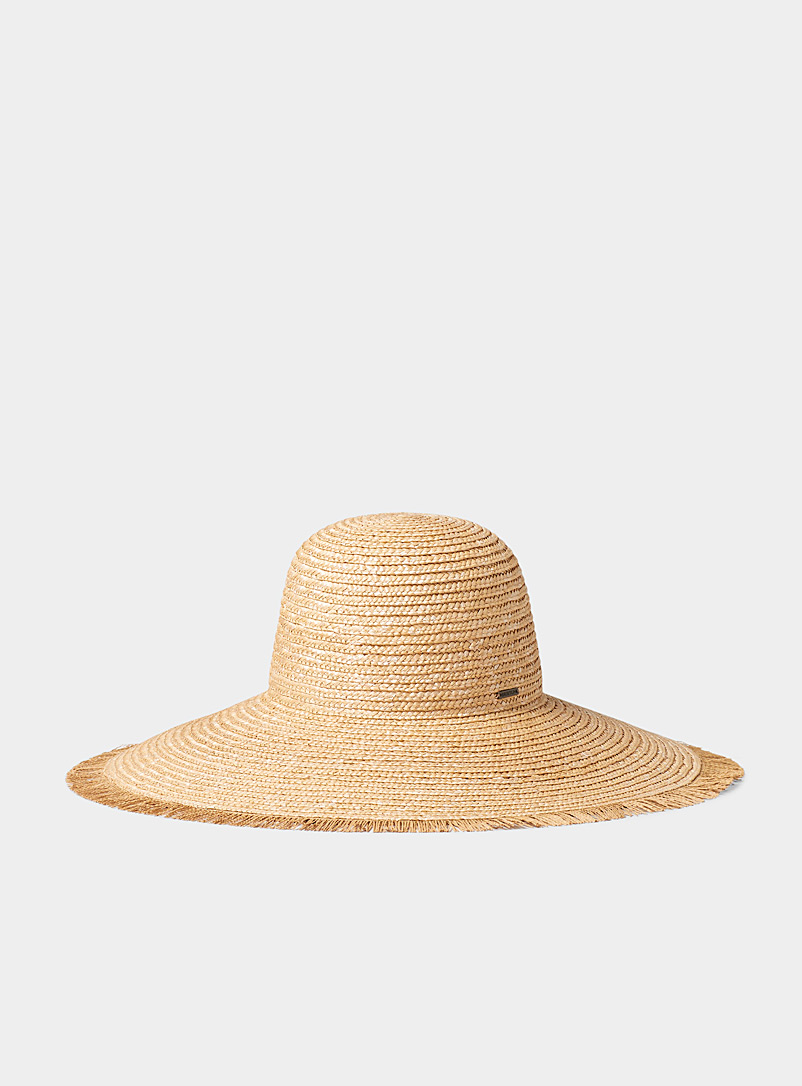 Frayed wide-brimmed straw hat | Brixton | Shop Women's Hats Online | Simons