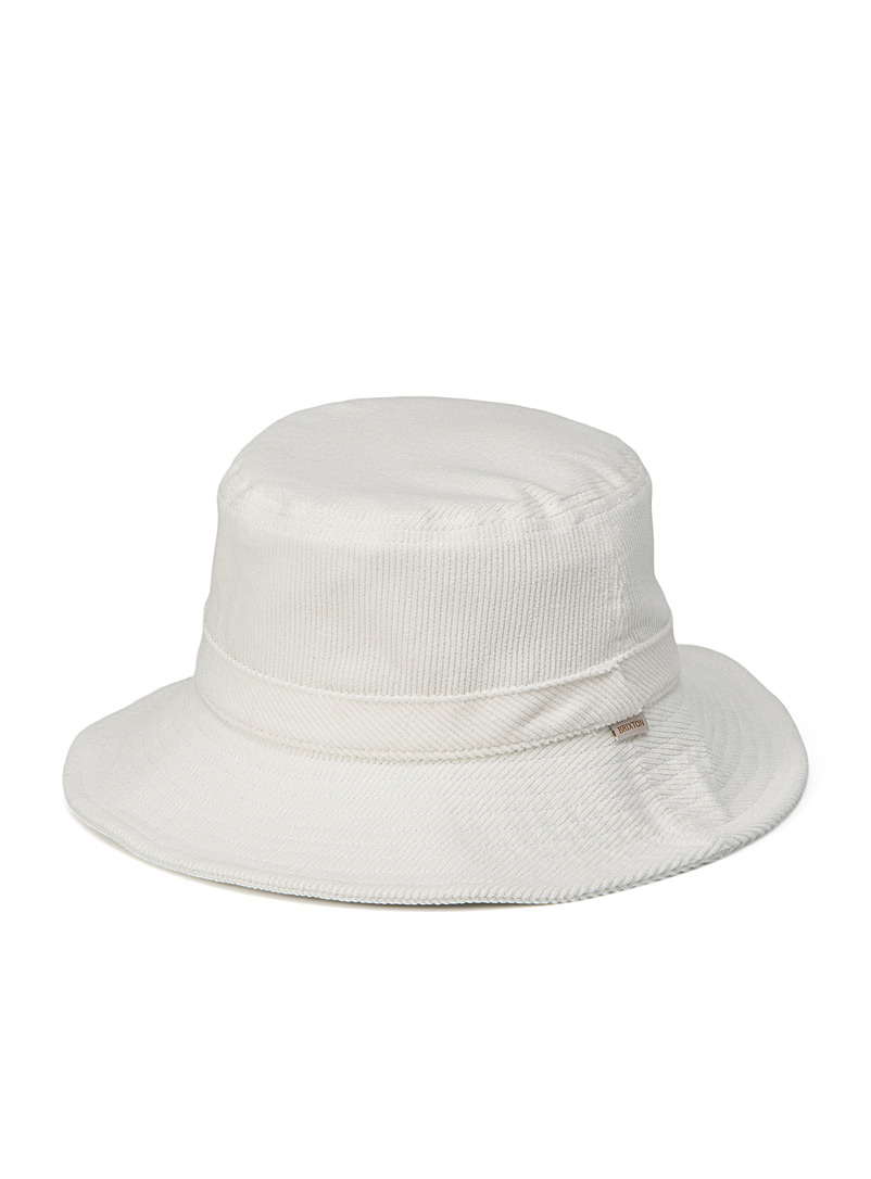 Brixton Ivory White Petra compact bucket hat for women