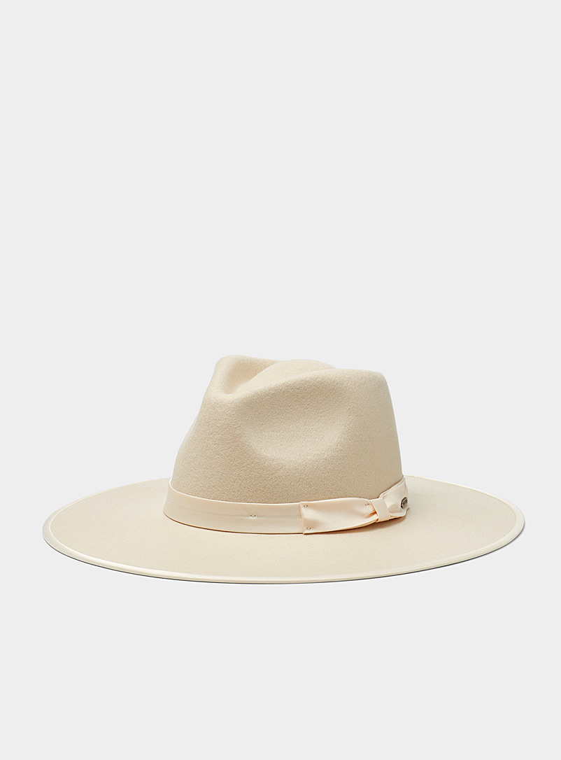 Brixton Beige/Greige Jo Rancher wool fedora hat for women