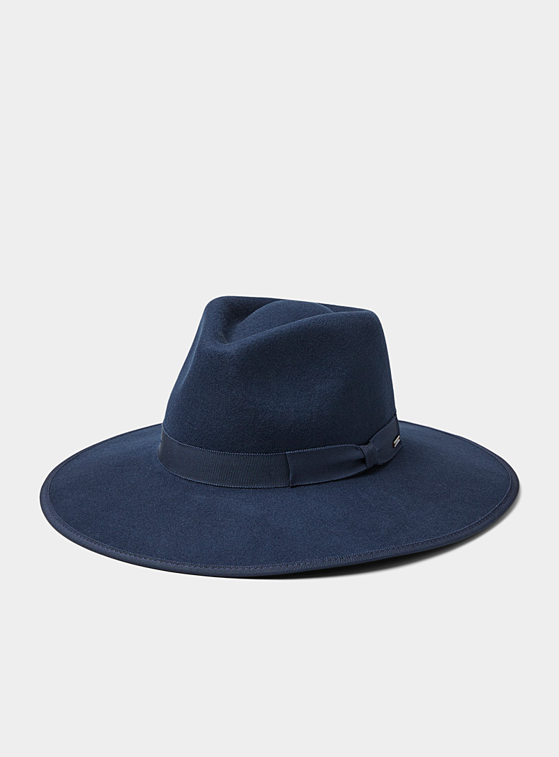 Brixton Marine Blue Jo Rancher wool fedora hat for women