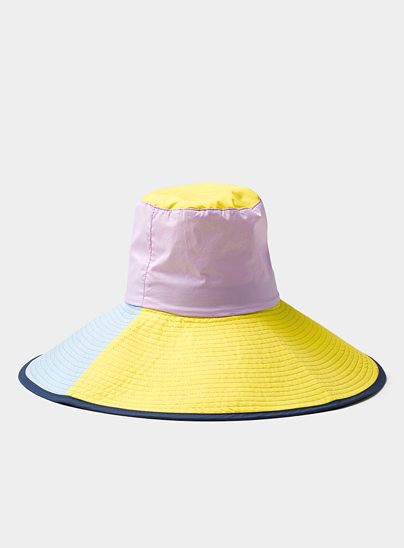 Maddie colour block XXL brim bucket hat 