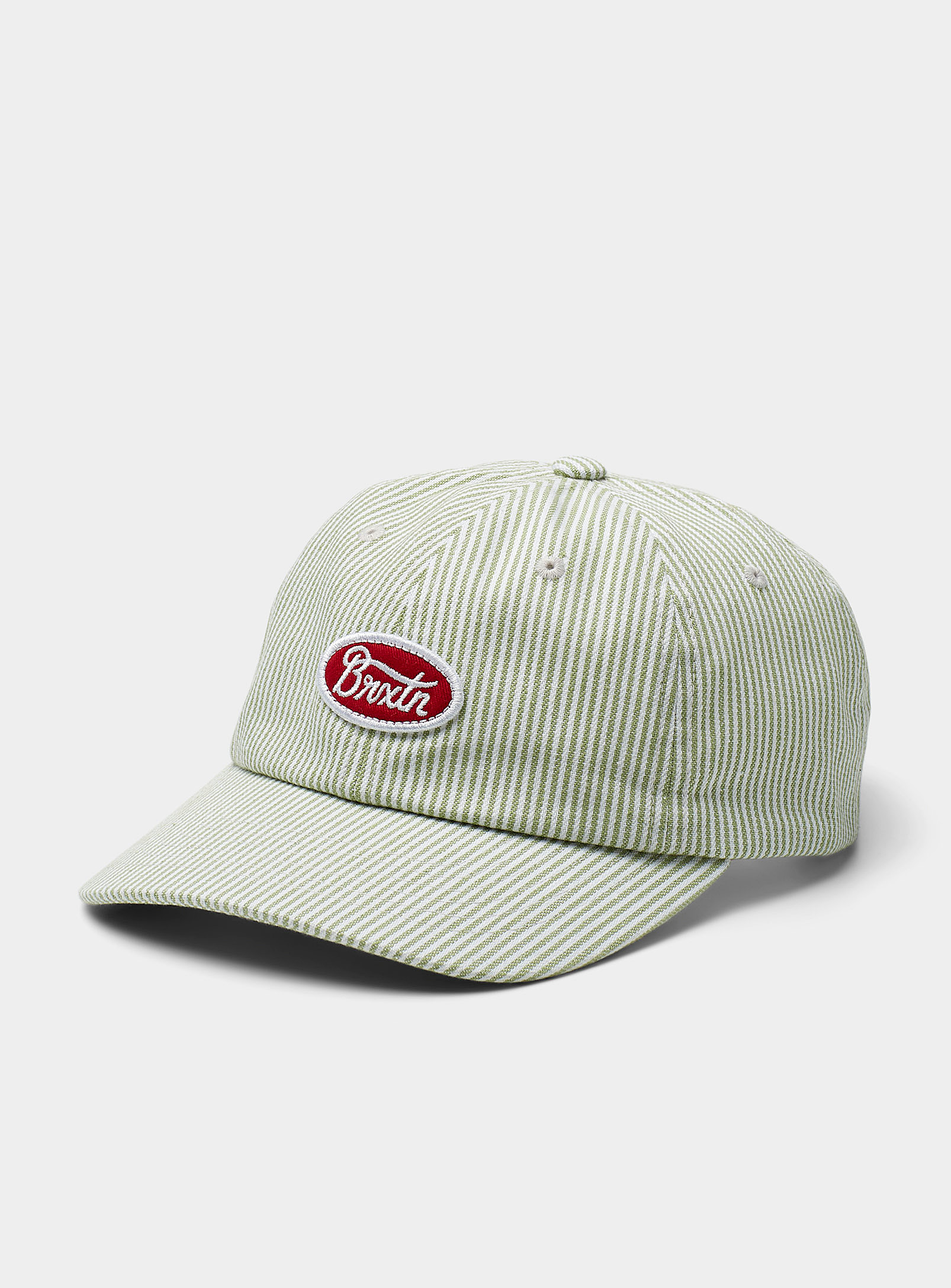 Brixton Hickory Stripe Parsons Lp Cap In Green