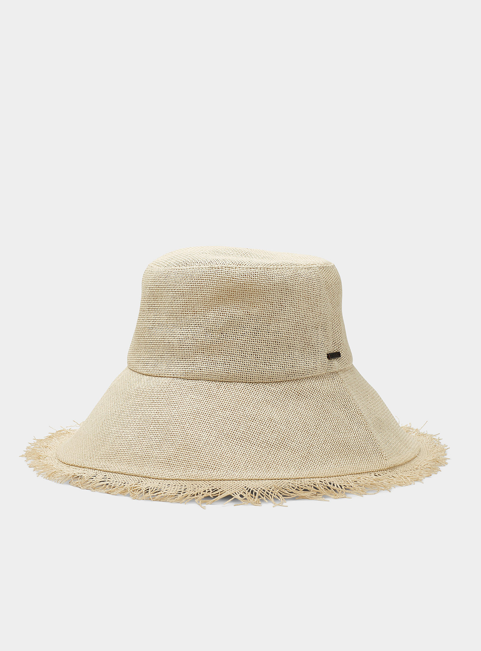 Brixton - Women's Frayed-brim straw Cloche Hat