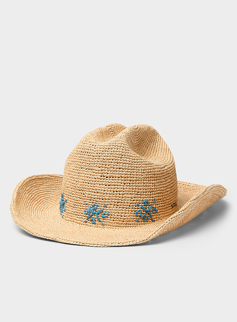 Embroidered 100% raffia Western hat product image (primary)