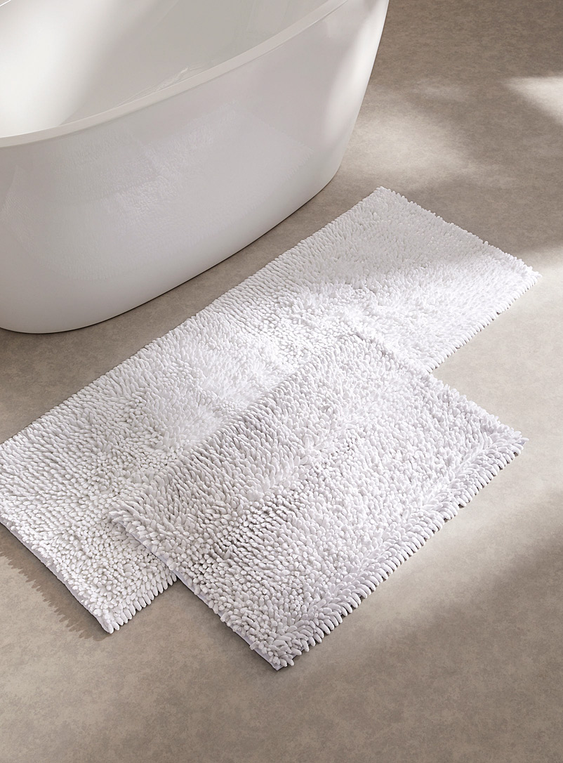 Simons Maison White Silky chenille bath mat See available sizes