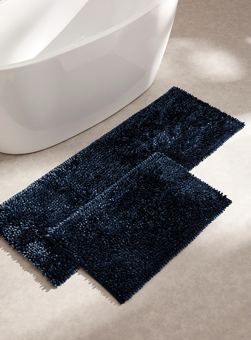 Simons Maison Navy/Midnight Blue Silky chenille bath mat See available sizes
