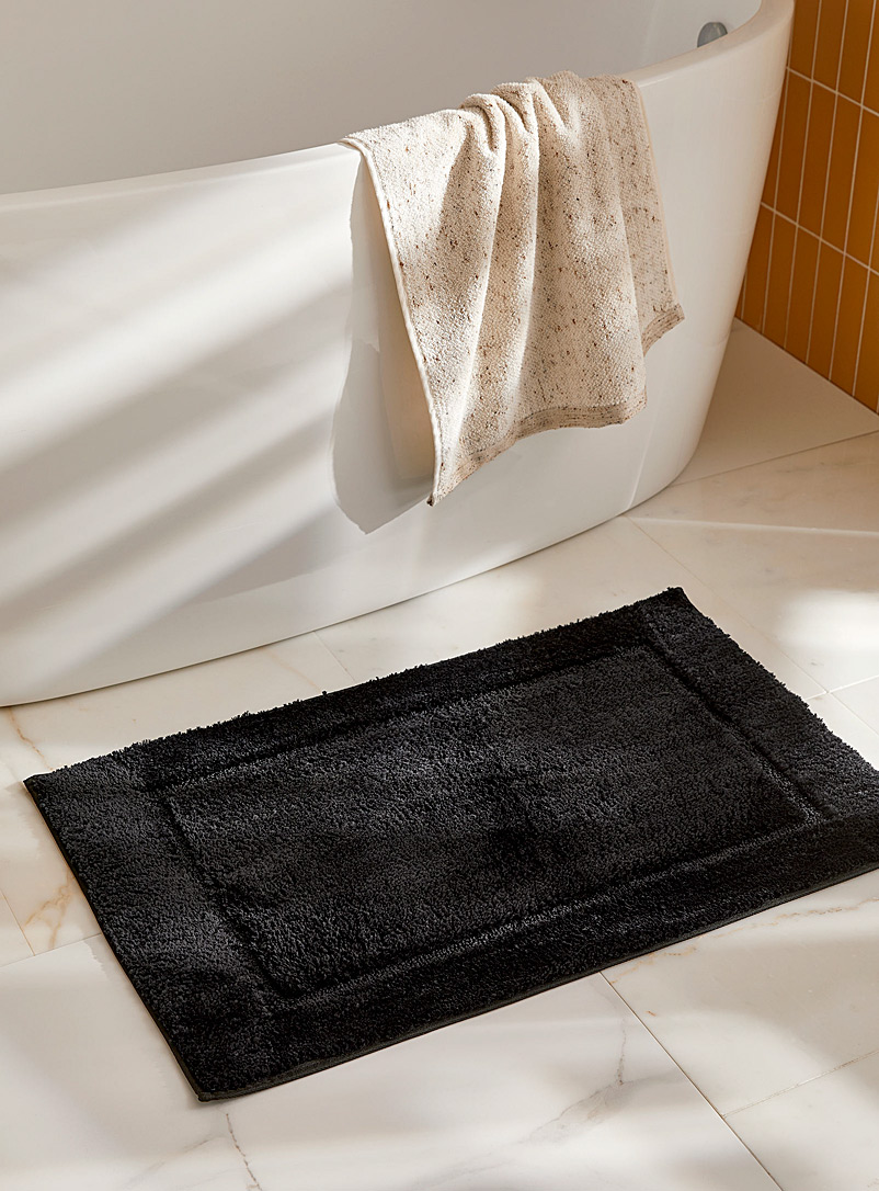 Simons Maison: Le tapis de bain cadre peluche 50 x 80 cm Noir