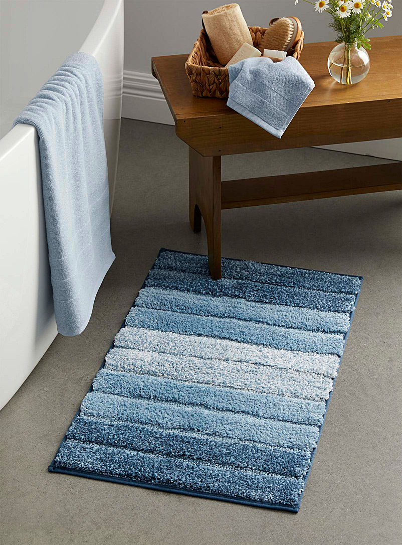 Simons Maison: Le tapis de bain nuances bruyère 50 x 80 cm Bleu à motifs