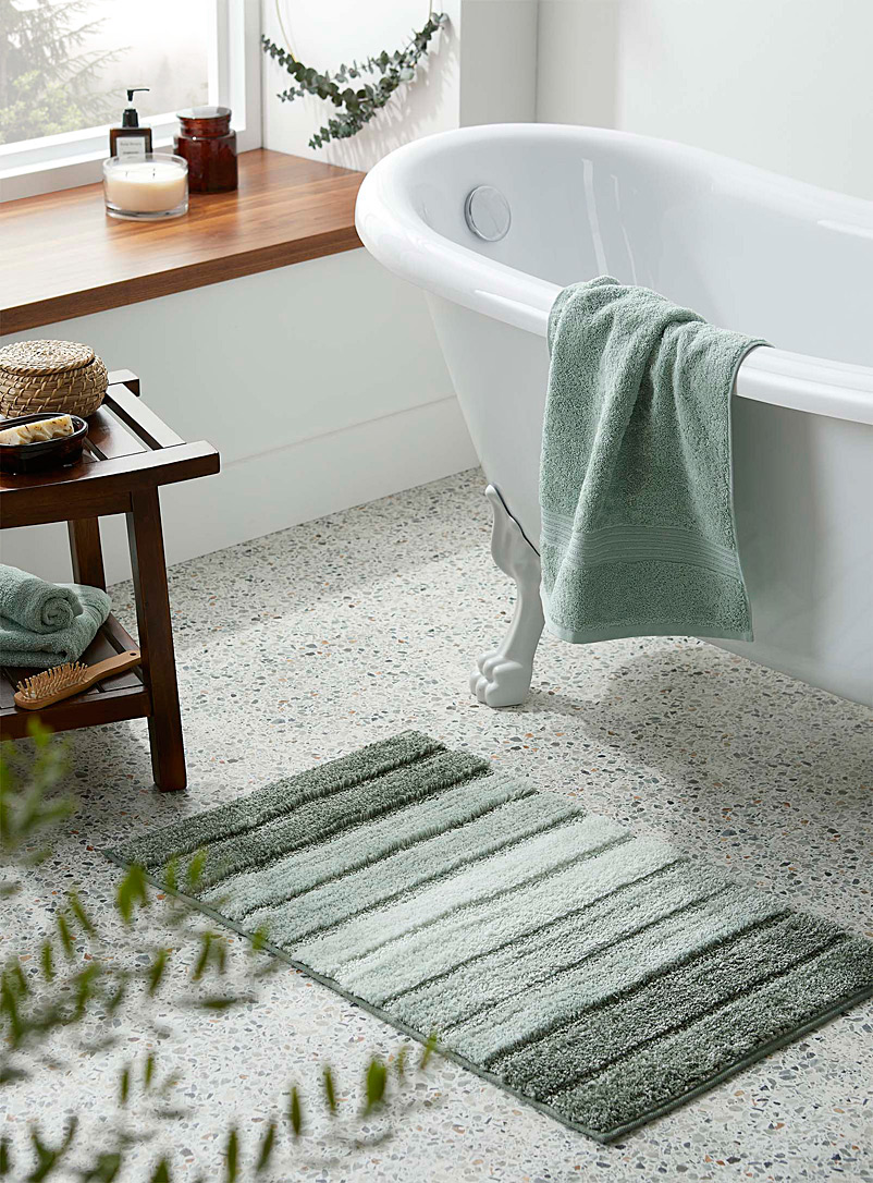 Simons Maison: Le tapis de bain chiné sauge 50 x 80 cm Vert assorti