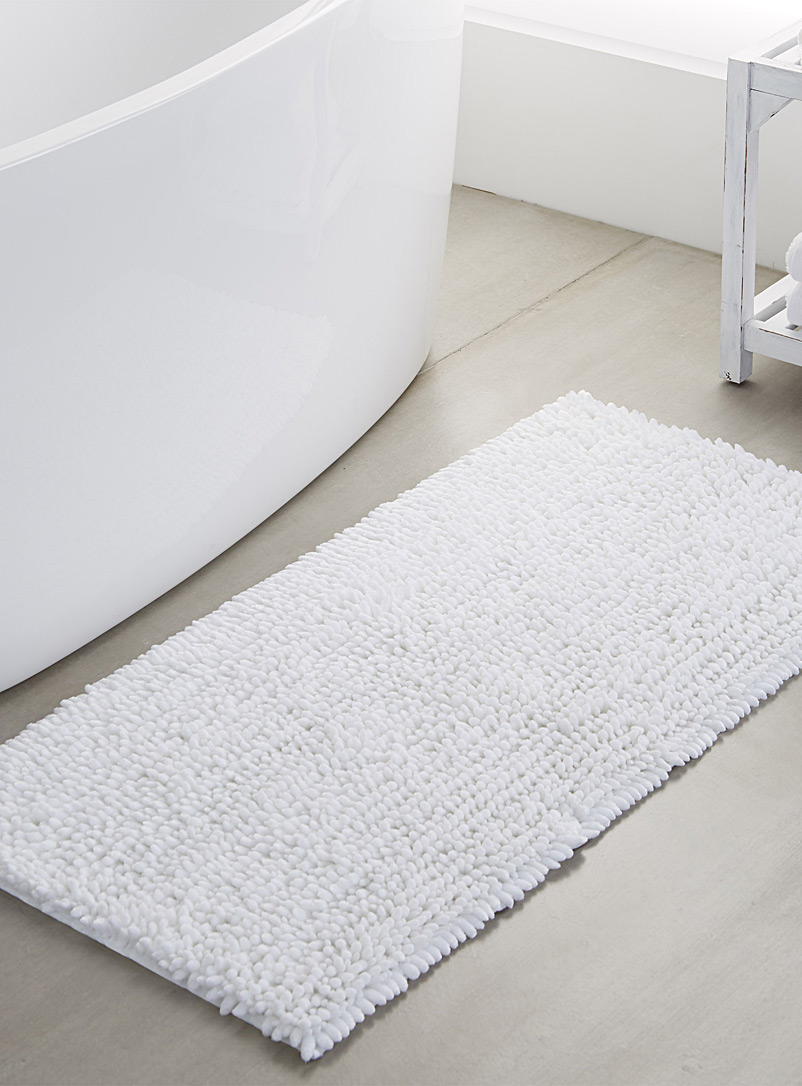 Simons Maison White Silky chenille bath mat 55 x 110 cm